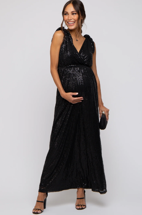 Sequin Wrap Gown